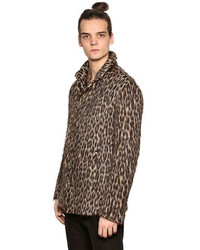 John Varvatos Leopard Double Breasted Wool Jacket