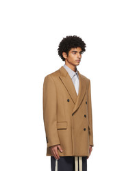 Loewe Tan Wool And Cashmere Double Breasted Blazer