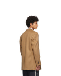 Loewe Tan Wool And Cashmere Double Breasted Blazer