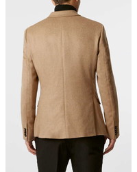 Topman Limited Edition Camel Hair Double Breasted Blazer