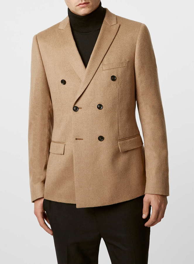 Topman Limited Edition Camel Hair Double Breasted Blazer, $400 | Topman