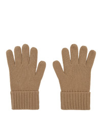 Burberry Beige Cashmere Logo And Kingdom Gloves