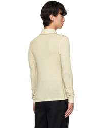 Maiden Name Beige Jess Long Sleeve Polo