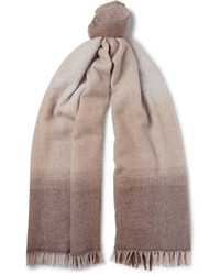 Brunello Cucinelli Fringed Dgrad Wool And Cashmere Blend Scarf