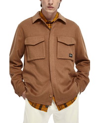 Scotch & Soda Brushed Wool Blend Button Up Shirt Jacket