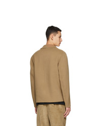 AMI Alexandre Mattiussi Tan Wool And Cashmere Unstructured Jacket