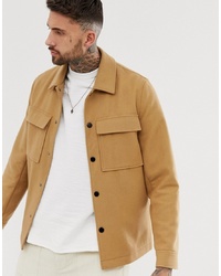 ASOS DESIGN Unlined Wool Mix Jacket In Camel