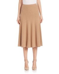 Rosetta Getty Elasticized Merino Wool Skirt