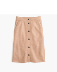 J.Crew Tall Button Front Skirt In Double Serge Wool