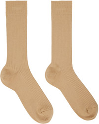 Auralee Beige High Gauge Socks