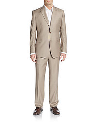 Saks Fifth Avenue Slim Fit Wool Silk Two Button Suit