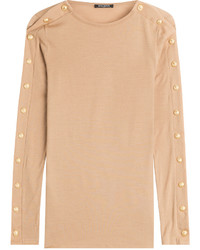 Balmain Wool Pullover With Embossed Buttons