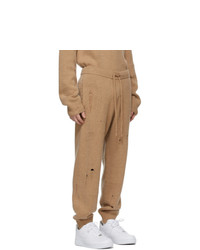 Helmut Lang Tan Heritage Distressed Lounge Pants