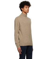 Sunspel Brown Roll Neck Sweater