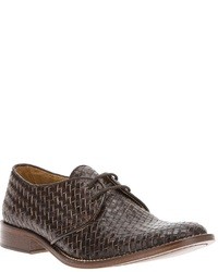 Tan Woven Derby Shoes