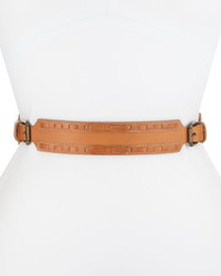 RED Valentino Woven Leather Belt Wbows Tan
