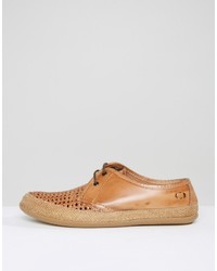 Base London Tent Woven Leather Derby Shoes