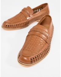 tan woven loafers mens