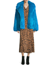 Diane von Furstenberg Long Sleeve Midi Woven Silk Wrap Dress