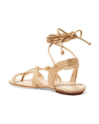Cult Gaia Sienna Woven Raffia And Leather Sandals