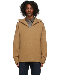 Nanushka Brown Zad Zip Up Sweater