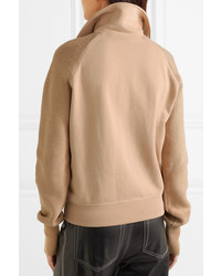 Helmut Lang Cotton Terry And Ribbed Knit Sweatshirt