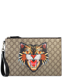 Gucci Angry Cat Gg Supreme Pouch