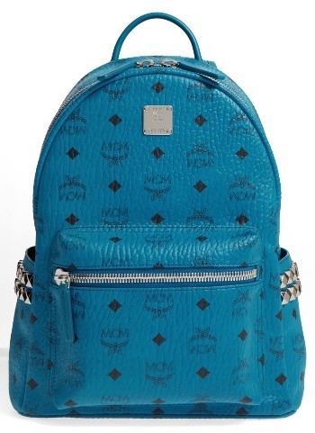 MCM LEATHER BACKPACK LIGHT BLUE STUDS SMALL ref.680732 - Joli Closet