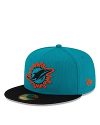 New Era Aquablack Miami Dolphins 2021 Nfl Sideline Road 59fifty Fitted Hat At Nordstrom