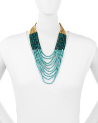 Nakamol Turquoise Hue Multi Strand Beaded Necklace