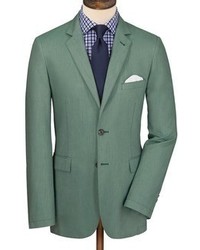Charles Tyrwhitt Green Oxford Slim Fit Unstructured Jacket