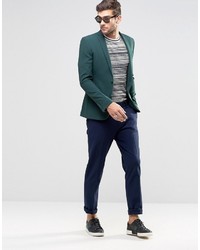 Asos Super Skinny Fit Suit Jacket In Green
