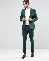 Asos Super Skinny Fit Suit Jacket In Green