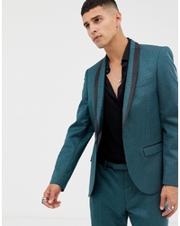 Twisted Tailor Super Skinny Suit Jacket In Two Tone Geo