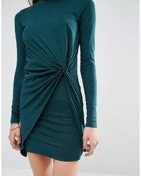 Noisy May Twist Front High Neck Bodycon Dress