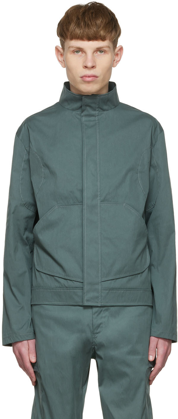 AFFXWRKS Blue Contrast Stitch Denim Jacket, $445 | SSENSE | Lookastic