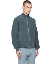 Ps By Paul Smith Blue Zip Bomber Jacket