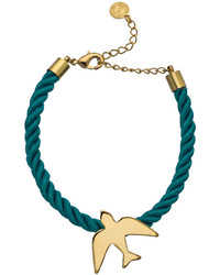 Emily Elizabeth Jewelry Gold And Teal Fly Cord Bracelet
