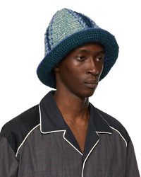 Nicholas Daley Blue Green Hand Crochet Bucket Hat
