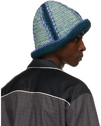 Nicholas Daley Blue Green Hand Crochet Bucket Hat