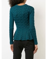 Jason Wu Cable Knit Peplum Sweater