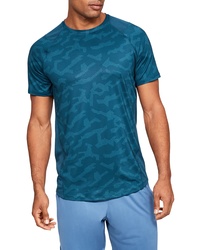 Teal Camouflage Crew-neck T-shirt