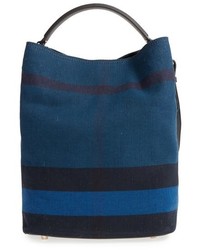 Burberry Medium Ashby Bucket Bag Blue