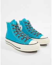 Teal Canvas High Top Sneakers
