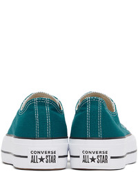 Converse Green Color Platform Chuck Taylor Low Sneakers