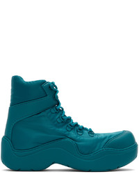 Teal Canvas Work Boots