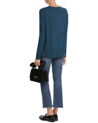 Velvet Cashmere Pullover With Waffle Detailing