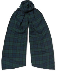 Teal Check Cotton Scarf