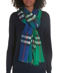 Teal Check Scarf