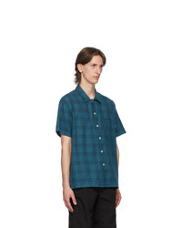 Ps By Paul Smith Blue And Black Camp Plaid Shirt